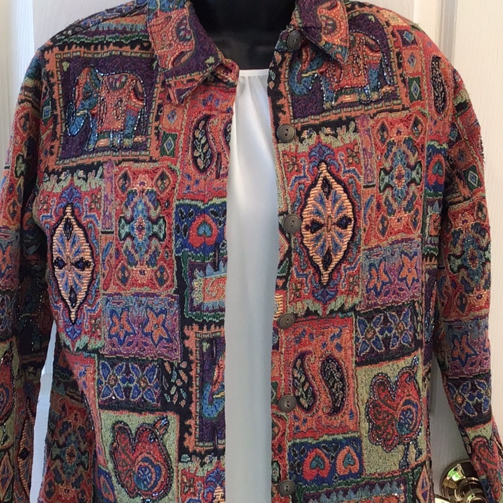 Colorful Chico’s beaded jacket in Chico’s size 0